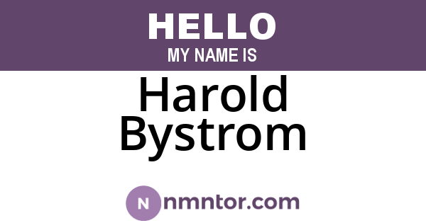 Harold Bystrom