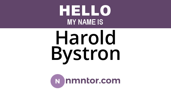 Harold Bystron