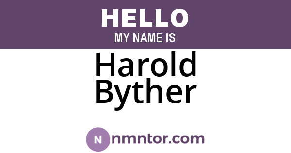 Harold Byther