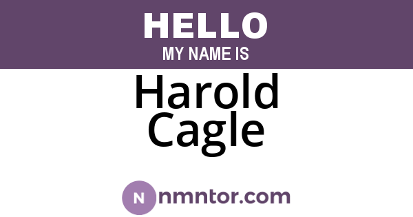 Harold Cagle