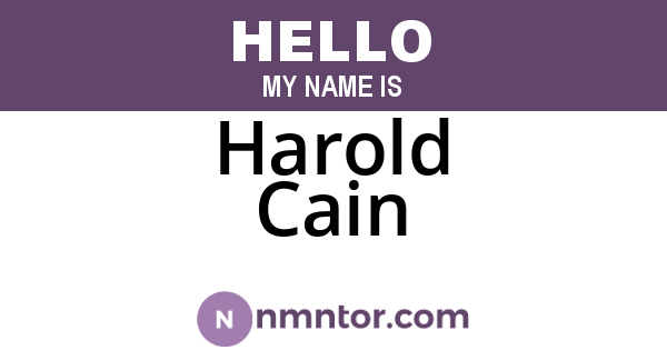 Harold Cain