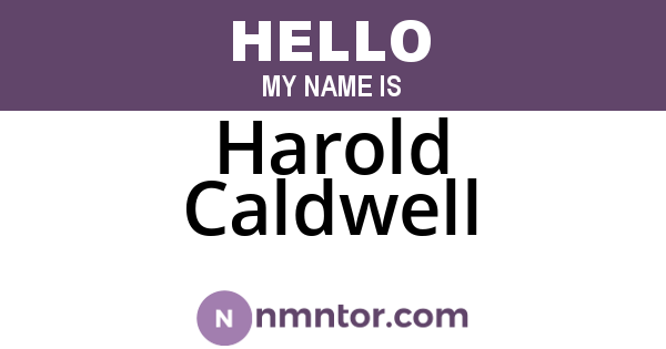 Harold Caldwell