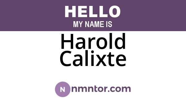Harold Calixte