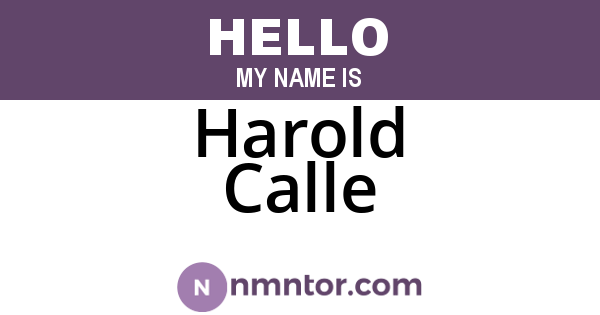 Harold Calle