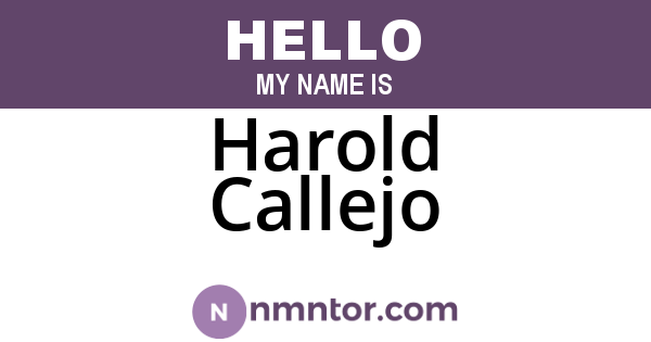 Harold Callejo