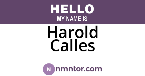 Harold Calles