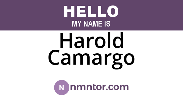 Harold Camargo
