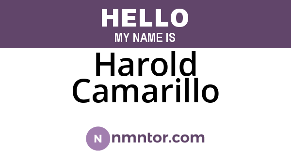 Harold Camarillo
