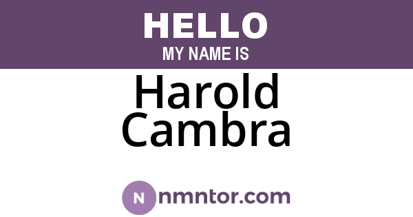 Harold Cambra