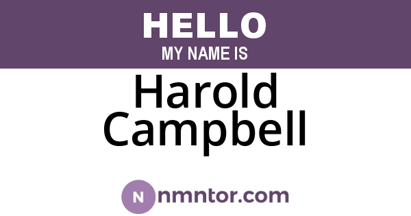 Harold Campbell