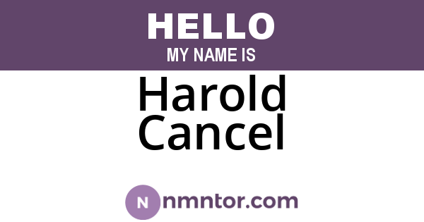Harold Cancel