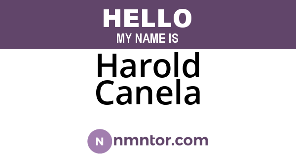 Harold Canela