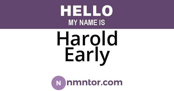 Harold Early