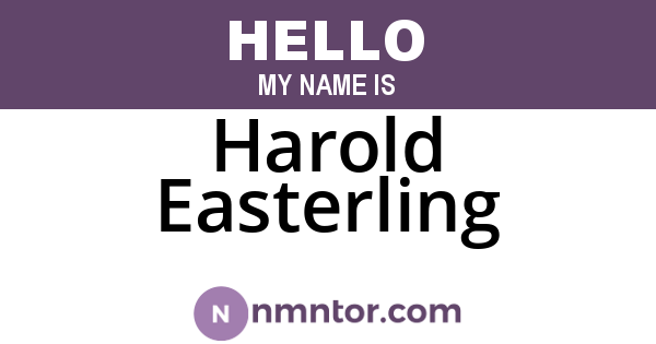Harold Easterling
