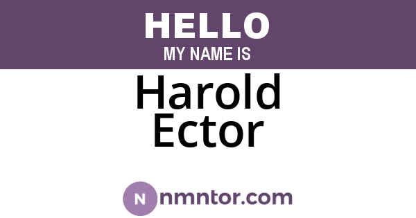 Harold Ector
