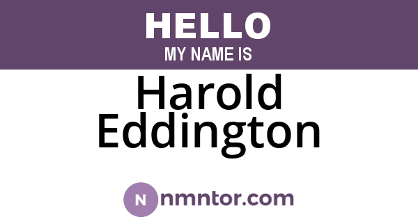 Harold Eddington