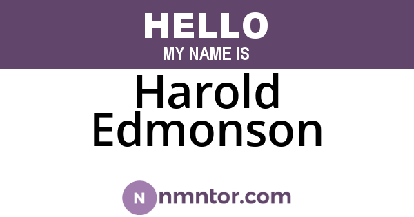 Harold Edmonson