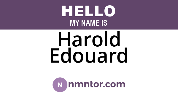 Harold Edouard