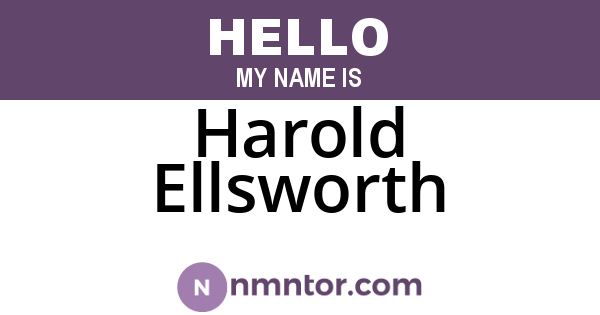 Harold Ellsworth