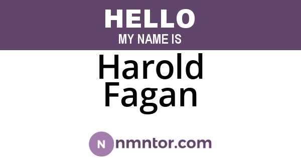 Harold Fagan