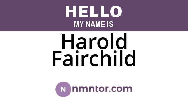 Harold Fairchild