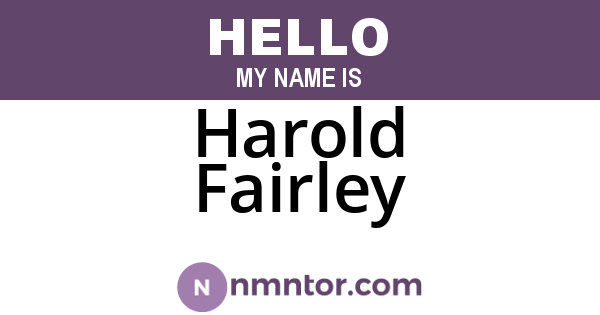 Harold Fairley