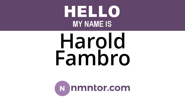 Harold Fambro
