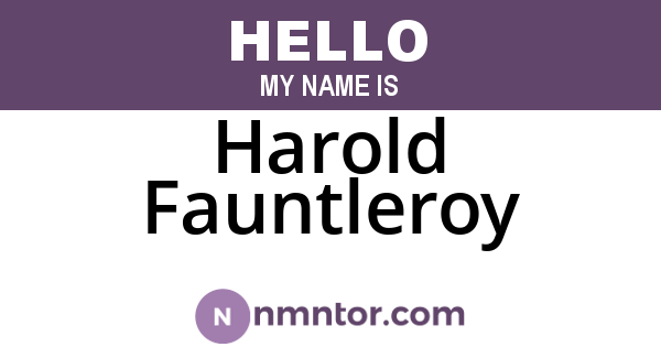 Harold Fauntleroy