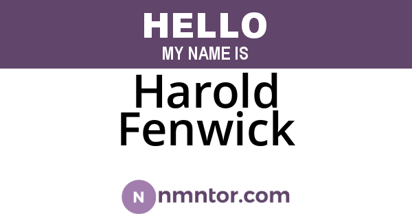 Harold Fenwick