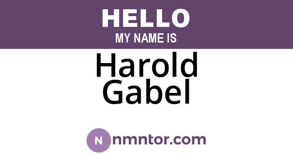 Harold Gabel
