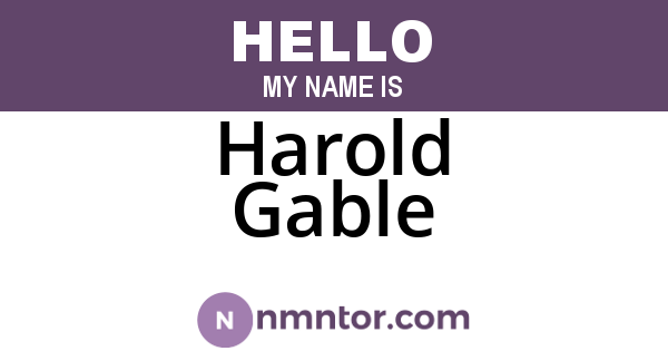 Harold Gable
