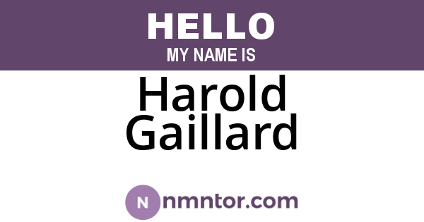 Harold Gaillard