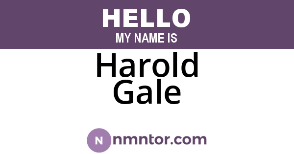 Harold Gale