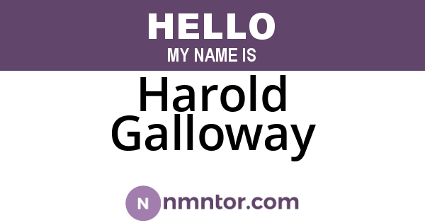 Harold Galloway