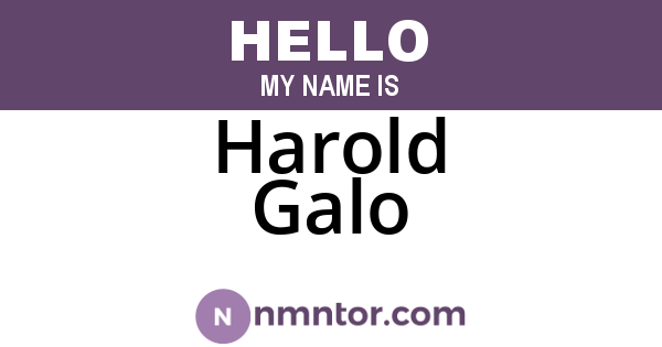Harold Galo