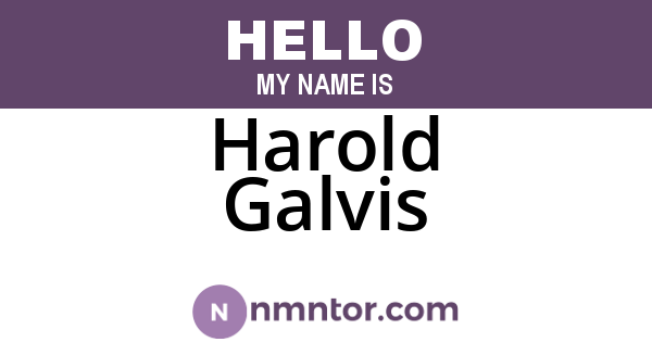 Harold Galvis