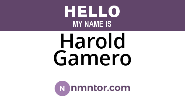 Harold Gamero
