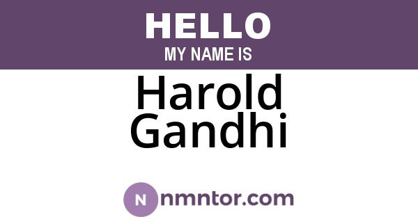 Harold Gandhi