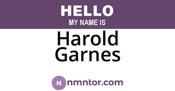 Harold Garnes