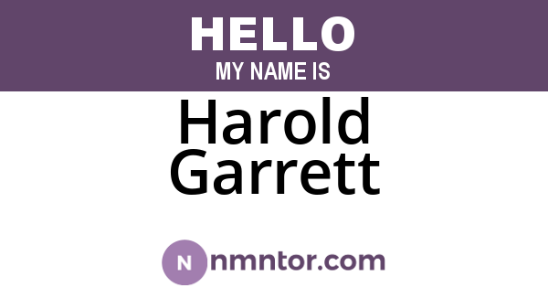 Harold Garrett