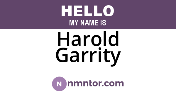 Harold Garrity