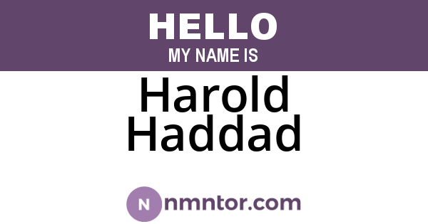 Harold Haddad