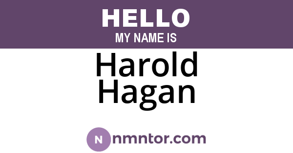 Harold Hagan