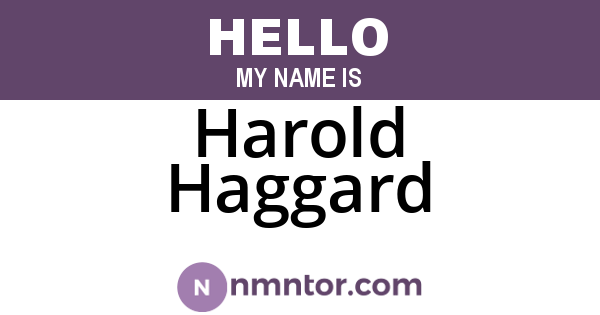Harold Haggard