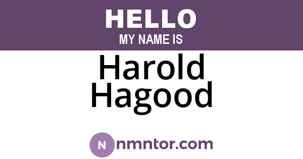 Harold Hagood
