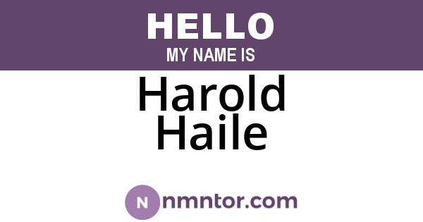Harold Haile