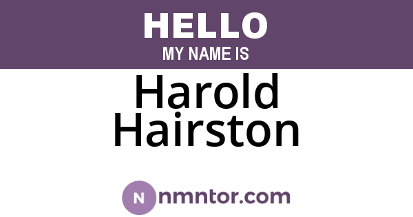 Harold Hairston
