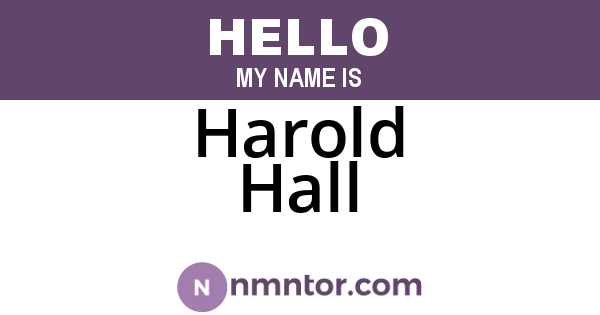 Harold Hall