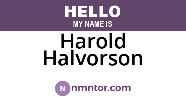 Harold Halvorson