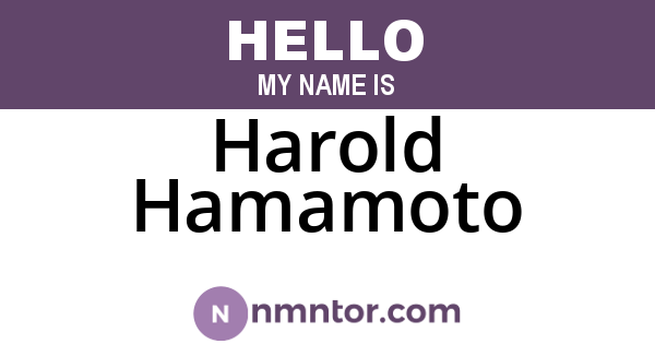 Harold Hamamoto